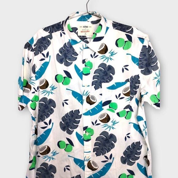 Urban Pipeline Mens Shirt Sz XXL Hawaiian Tropical Blue White Cotton Short Sleev - Picture 4 of 10